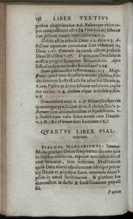 Quartus Liber Psalmorum.