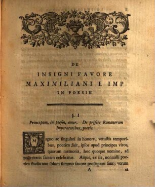 De Insigni Favore Maximiliani I. Imp In Poesin Dissertatio
