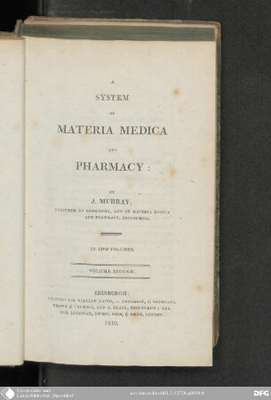 2: A System of Materia medica and Pharmacy
