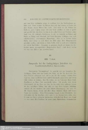 97. 1899. 7. Juni. Ansprache bei der fünfzigjährigen Jubelfeier des Landwirtschaftlichen Kreisvereins