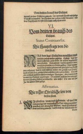 VI. Vom dritten brauch des Gesetzes.