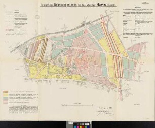 Bl. 1: Entwurf des Bebauungsplanes für den Stadtteil Hamm (Geest)