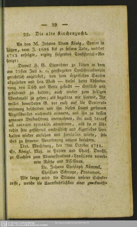 22. Die alte Kirchenzucht