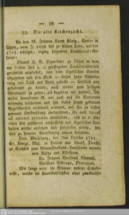22. Die alte Kirchenzucht