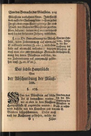 Das sechste Hauptstücke Von der Abschneidung der Mäußlein