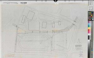Münster (Münster) Gymnasium Paulinum Sportplatz Lageplan 1959 1 : 500 58,5 x 92 Pause Staatshochbauamt Münster Regierung Münster Nr. 34075