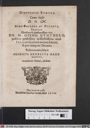 Disputatio Ethica