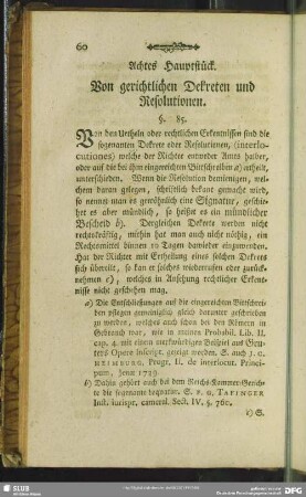 Achtes Hauptstück. Von gerichtlichen Dekreten und Resolutionen