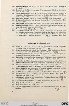 Möbel aus 4 Jahrhunderten (Nr. 720-806)