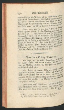 Von den Saeugethieren.