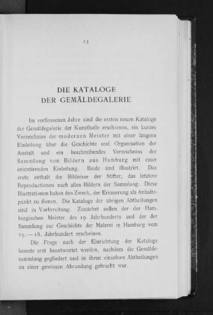 Die Kataloge der Gemäldegalerie