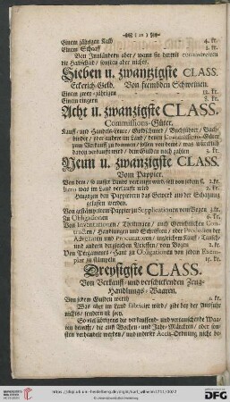 Neun u. zwantzigste Class: Vom Pappier