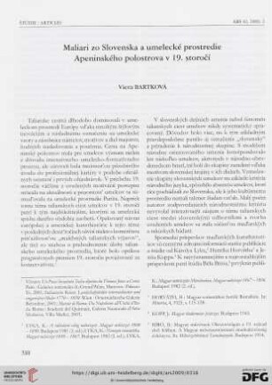 Maliari zo Slovenska a umelecké prostredie Apeninského polostrova v 19. storočí