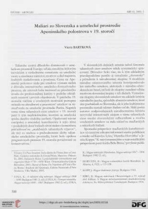 Maliari zo Slovenska a umelecké prostredie Apeninského polostrova v 19. storočí