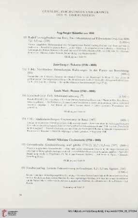 Gemälde, Zeichnungen und Graphik des 18. Jahrhunderts (Nr. 151-228)