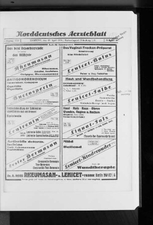 Nr. 11 1924 : Jahrgang 1924 Hamburg, den 15.April 1924 Nummer 11