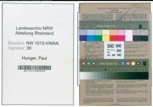 Entnazifizierung Paul Hunger , geb. 14.02.1897 (Angestellter)