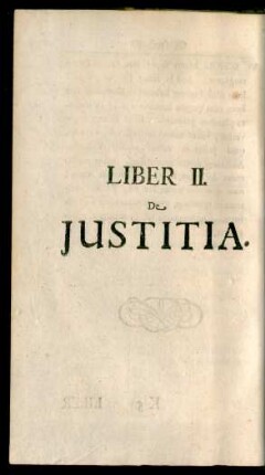 Liber II. De Justitia