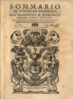 Sommario di tutte le Scientie
