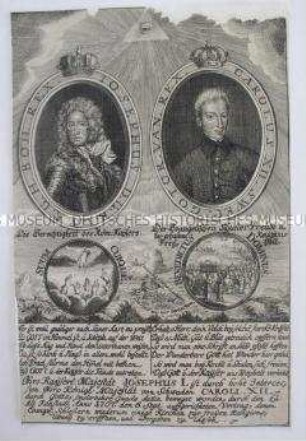 Allegorie auf die Religionsfreiheit in Schlesien durch die Konvention von Altranstädt; 1707