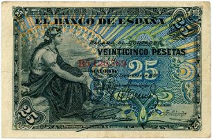 Geldschein, 25 Pesetas, 24.9.1906