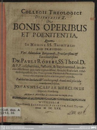 10: De bonis operibus et poenitentia