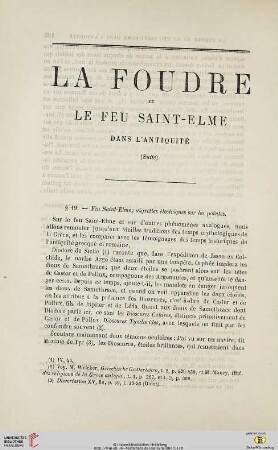 N.S. 13.1866: La foudre et le feu Saint-Elme dans l'antiquité, [4]