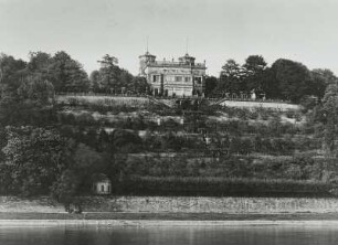 Dresden-Loschwitz, Bautzner Straße 132. Villa Stockhausen (Lingnerschloss). Elbseite von Südwesten