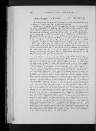 Verhandlungen zu Lübeck. - 1469 Okt. 16 - 24.