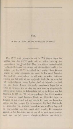 VIII. De Kei-Eilanden, hunne bewoners en fauna