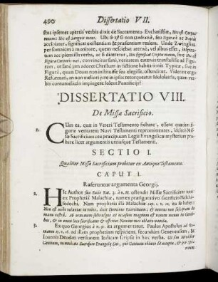 Dissertatio VIII. De Missæ Sacrificio.