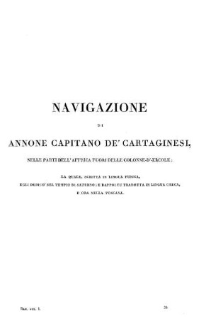 Navigazione di Annone Capitano de' Cartaginesi