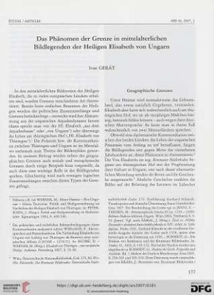 Das Phänomen der Grenze im mittelalterlichen Bildlegenden der Heiligen Elisabeth von Ungarn