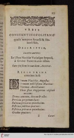 Urbis Constantinopolitanae [...]