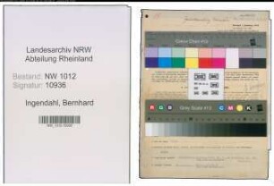 Entnazifizierung Bernhard Ingendahl , geb. 14.09.1892 (Inspektor)