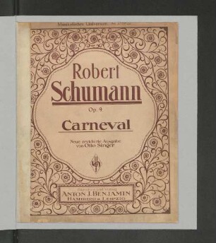 Carnaval : scènes mignonnes sur quatre notes : op. 9