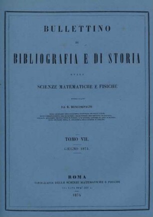 Tomo VII. Giugno 1874.
