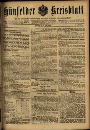 Ausgabe vom Dienstag, den 08. Juli 1919.