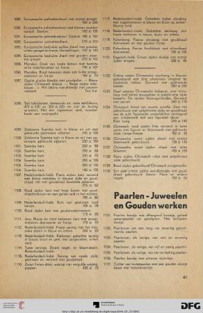 Paarlen – Juweelen en Gouden werken (Nr. 1131-1183)
