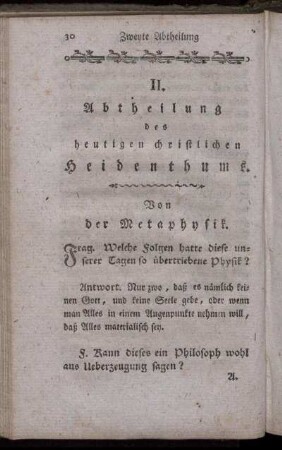 II. Abtheilung des heutigen christlichen Heidenthums.