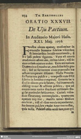 Oratio XXXVII. De Usu Partium