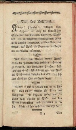 Von der Toleranz.