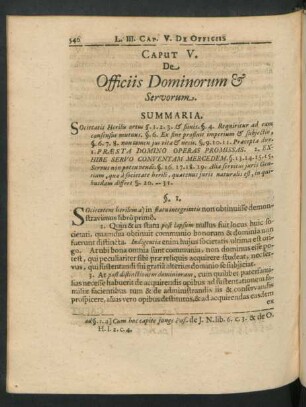 Caput V. De Officiis Dominorum & Servorum.