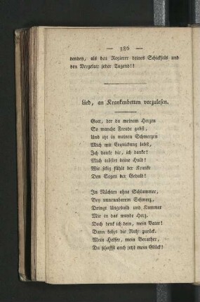 Lied, an Krankenbetten vorzulesen.