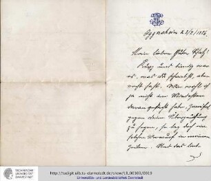 Brief vom 28.02.1886