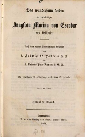 Das wundersame Leben der ehrwürdigen Jungfrau Marina von Escobar aus Vallisolet, 2