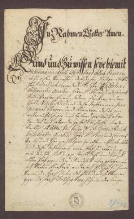 Kaufbrief des Abts, Priors und Convents des Klosters Schwarzach gegen Nicola Sales und dessen Tochtermann über einen Hausplatz daselbst