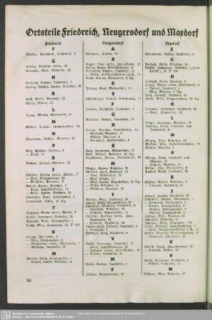 Ortsteile Friedrich, Neugersdorf und Maxdorf
