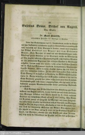Eusebius Bruno, Bischof von Angers : Eine Studie