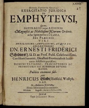 Exercitatio Iuridica De Emphyteusi